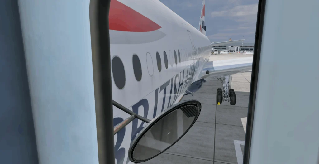 side view of British Airways plane