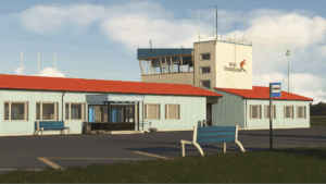 Kärdla Airport terminal building and control tower in Estonia, recreated in MSFS 2024 